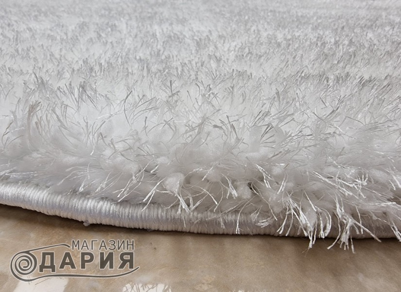 Тъкан килим 3D SHAGGY GRANDE white КРЪГ
